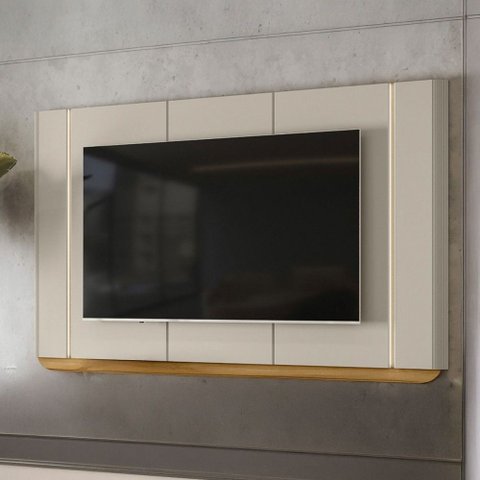 Painel para Tv até 75 Polegadas Santorini com Led Tauari/off White - Linea Brasil