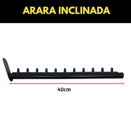 Kit Quatro Araras 1 Metro Acabamento Moderno + Araras Rt Inclinadas Suporte Fixo de Parede Closet - 9