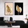 Quadro Premium Cx Alta Folhas de Ouro 2 2un 40x60 Moldura Preta - 7