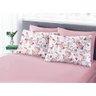 Lençol Avulso - Solteiro - 100% Algodão - Comfort - Rosa Flor - Sul Brasil - 1