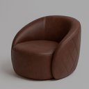 Ver imagem 4 de Kit 2 Poltrona Decorativa Fixa 87cm Hermon Courino Marrom- Sallar Home