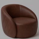 Ver imagem 3 de Kit 2 Poltrona Decorativa Fixa 87cm Hermon Courino Marrom- Sallar Home