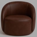 Ver imagem 2 de Kit 2 Poltrona Decorativa Fixa 87cm Hermon Courino Marrom- Sallar Home