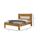 Ver imagem 2 de Cama Clara Casal Nature com Detalhe em Rattan de Mdf com Estrado Madeira