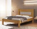 Ver imagem 1 de Cama Clara Casal Nature com Detalhe em Rattan de Mdf com Estrado Madeira