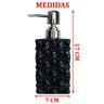 Saboneteira Liquida Banheiro Lavabo Cerâmica Preto de 350ml - 2