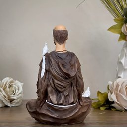 Imagem São Francisco de Assis Meditando 20cm Resina - 7