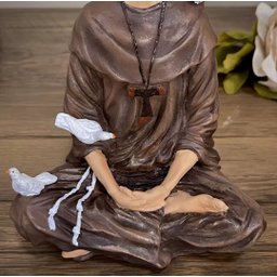 Imagem São Francisco de Assis Meditando 20cm Resina - 6