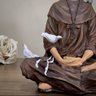 Imagem São Francisco de Assis Meditando 20cm Resina - 5