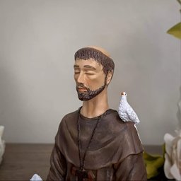 Imagem São Francisco de Assis Meditando 20cm Resina - 3