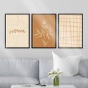 Ver imagem 1 de Kit 3 Quadros Abstratos Marrons Home 24x18cm:Madeira preta