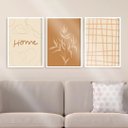 Ver imagem 2 de Kit 3 Quadros Abstratos Marrons Home 24x18cm:Madeira preta