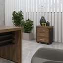 Ver imagem 5 de Mesa Escritório Tamburato com Gaveteiro 3 Gavetas Tamburato Charuto/Preto