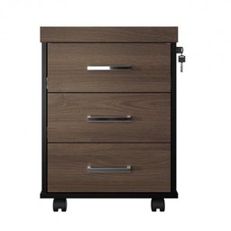Mesa Escritório Tamburato com Gaveteiro 3 Gavetas Tamburato  Charuto/Preto - 4
