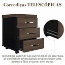 Ver imagem 7 de Mesa Escritório Tamburato com Gaveteiro 3 Gavetas Tamburato Charuto/Preto