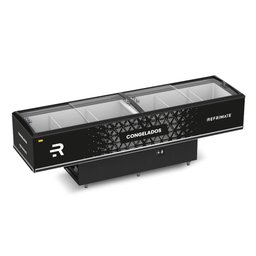 Expositor Ilha Congelados Vanguard Top 3,00m 4 Portas Vidro Semi Curvo Eivt3000 220v - Refrimate - 1