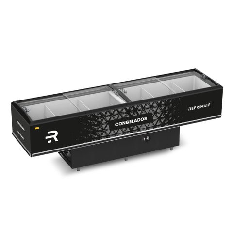 Expositor Ilha Congelados Vanguard Top 3,00m 4 Portas Vidro Semi Curvo Eivt3000 220v - Refrimate