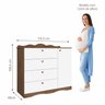 Quarto de Bebê 3 Peças com Berço Capitonê Cômoda 4 Gavetas e Guarda Roupa 4 Portas 4 Gavetas Aquarel - 4
