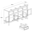 Ver imagem 3 de Buffet Antoine 4 Portas e 4 Gavetas Azul Petróleo 150cm - 67879