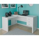 Ver imagem 1 de Mesa Canto P/escritório Me4106 C/ 3 Gavetas Branco - Tecno Mobili