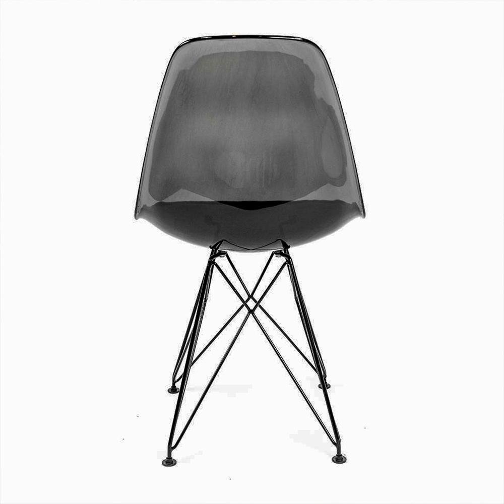 Cadeira Eames Fumê base preta sem braço Empório Tiffany - 3