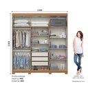 Ver imagem 3 de Guarda-Roupa Casal 2 Espelhos 6 Portas Flora Marrom/Cinamomo/Avelã