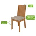 Ver imagem 7 de Conjunto Sala de Jantar Mesa Athenas 180 Tampo no Glass com 6 Cadeiras Athenas - Lopas Amendoa Clean