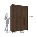Ver imagem 4 de Guarda Roupa Solteiro Dinamarca 04 Portas com Pés Tcil Móveis Cacau Tcil Cacau Tcil