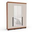 Ver imagem 3 de Guarda Roupa Solteiro 4 Portas 160cm com Espelho Madrid Politorno Móveis