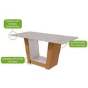 Ver imagem 3 de Mesa de Sala Jantar Apogeu Plus + Tampo Madeirado Vidro 170x90cm Rovere/amêndoa/off White - Lopas