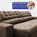 Ver imagem 4 de Sofá Retrátil e Reclinável 2,70m Molas Ensacadas Max Spring Velusoft Castor Cama Inbox