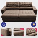 Ver imagem 5 de Sofá Retrátil e Reclinável 2,70m Molas Ensacadas Max Spring Velusoft Castor Cama Inbox