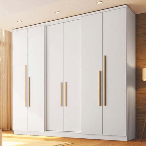 Guarda-Roupa 6 Portas 2 Gavetas Sonata New Branco/Line