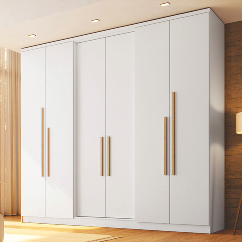 Guarda-Roupa 6 Portas 2 Gavetas Sonata New Branco
