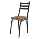 Ver imagem 4 de Kit 2 Cadeiras de Cozinha Luisiana Estampado Rattan Bege Pés de Ferro Preto - Pallazio