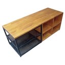 Ver imagem 4 de Rack Banco Sapateira Multiuso Industrial - Ferro em Preto e Madeira Cor Castanheira