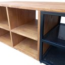 Ver mais imagens de Rack Banco Sapateira Multiuso Industrial - Ferro em Preto e Madeira Cor Castanheira