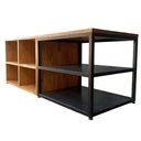 Ver imagem 2 de Rack Banco Sapateira Multiuso Industrial - Ferro em Preto e Madeira Cor Castanheira