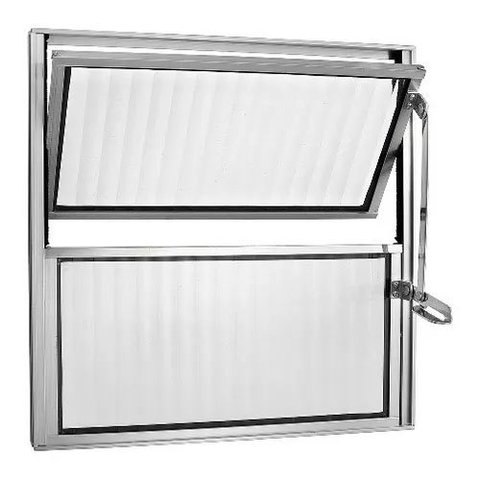 Vitro Basculante Aluminio Brilhante 40x40
