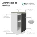 Ver imagem 3 de Balcão de Cozinha 40 cm 1 Porta Branco/Preto Lux Madesa