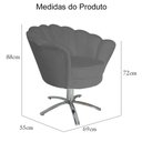 Ver imagem 5 de Poltrona Cadeira com Base Giratoria Cromado Pétala Suede Cinza