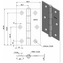 Ver imagem 2 de Dobradiça Leve 3 1/2" Ferro Pino Reversível Latonado Cartela 3 Unidades Isero