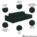 Ver imagem 3 de Sofá Ilha Modular com Puff para Sala Living 252cm Georgia K04 Veludo Verde - Mpozenato