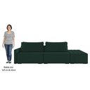 Ver imagem 5 de Sofá Ilha Modular com Puff para Sala Living 252cm Georgia K04 Veludo Verde - Mpozenato