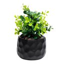 Ver imagem 2 de Cachepot de Cimento com Planta Artificial Prisma Preto 10cm x 29cm | Casa Del Grande