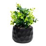 Cachepot de Cimento com Planta Artificial Prisma Preto 10cm X 29cm - 2