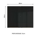Ver imagem 3 de Armário Aéreo Madesa Lux 80cm 2 Portas Branco Preto