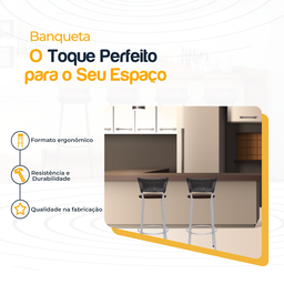 Kit 2 Banquetas Alta Banco para Balcão Junco Preto Àrea Gourmet Ilha Bancada bares Churrasqueira - 3