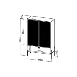 Cristaleira Industrial 2 Portas 1 Gaveta 93cm York - 3