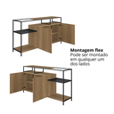 Ver imagem 5 de Buffet Aparador Bar Industrial Retrô 2 Portas 2 Nichos Madeira/Aço 135cm York Bege/Hanover/Preto